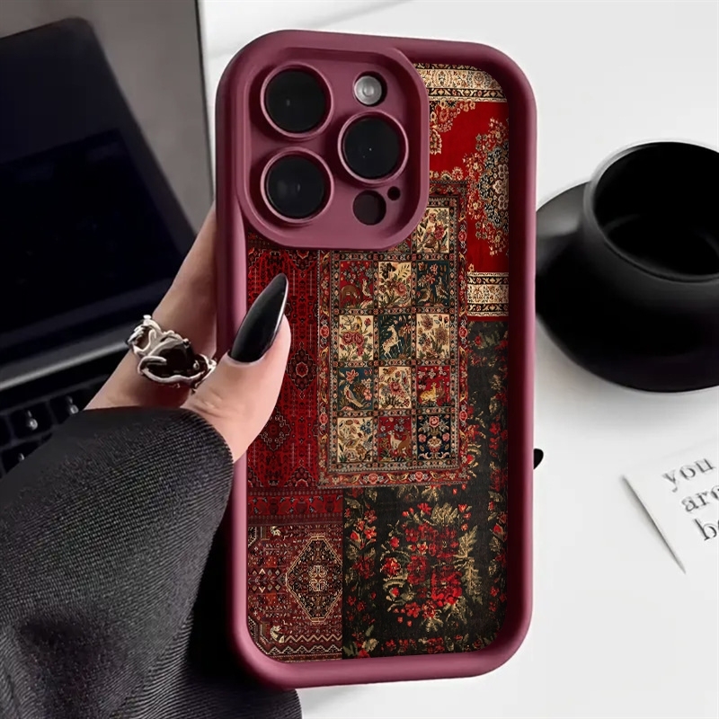 Vintage Floral Pattern Soft Case - ヴィンテージパッチワークカーペット柄スマホケース サムスンギャラクシーA30-A37 A50-A55 A70-A73 S20-S26 FE