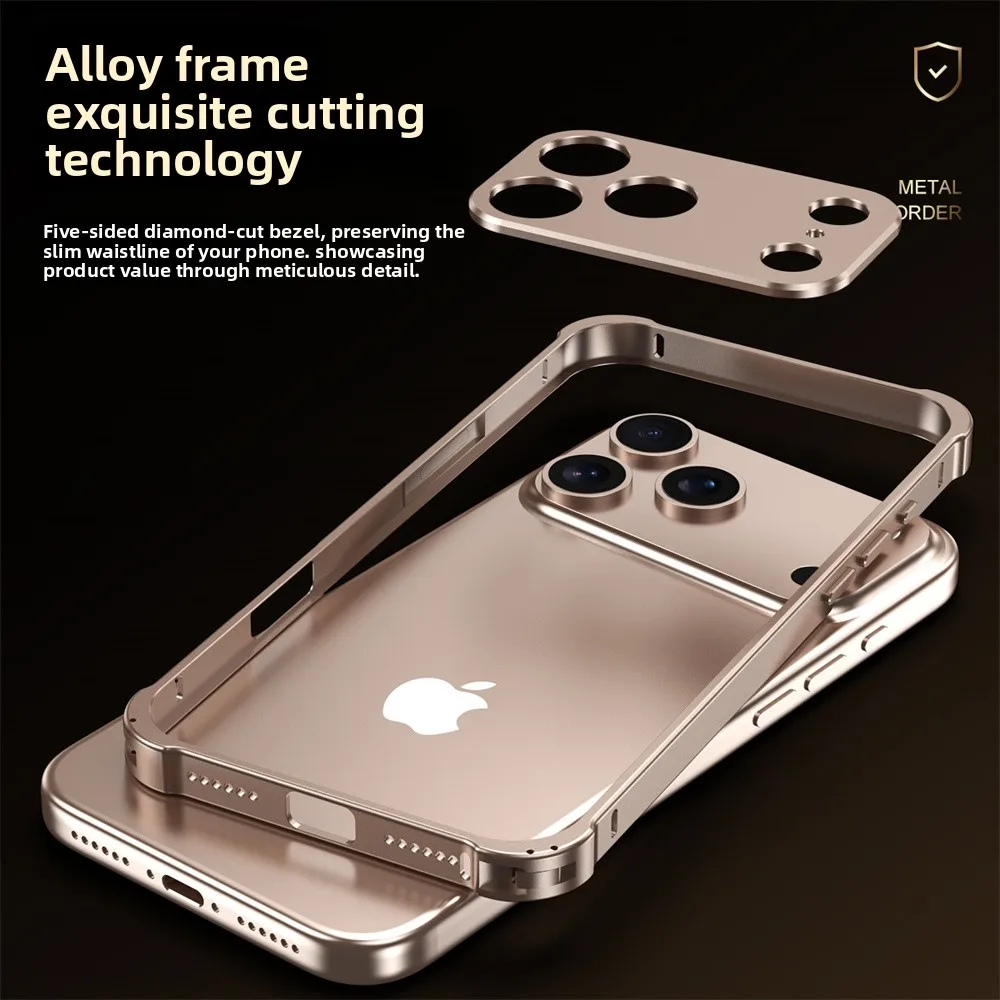 Metal Bumper Aluminum Frame Case - オリジナルカラーアルミニウム合金メタルフレームバンパー携帯電話ケース Apple iPhone 17 Pro Max用