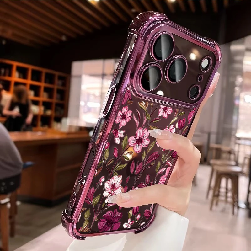 レトロな赤い花柄のケース。Redmi A7 PRO、15A、 - Vintage Floral Pattern Soft Case のレビューと価格