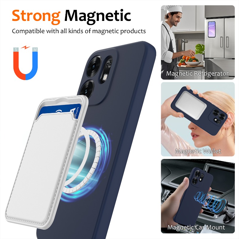 Honor 500 Smart X6d用マグセーフ対応マット - Liquid Silicone Magnetic Phone Case のレビューと価格