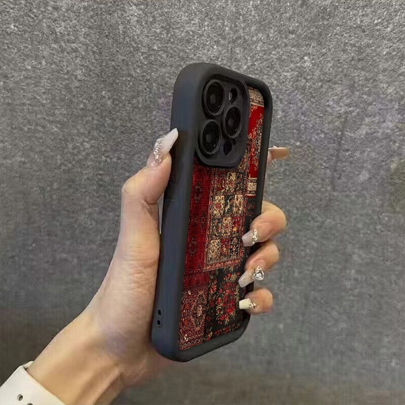 ヴィンテージパッチワークカーペット柄スマホケース サムスンギ - Vintage Floral Pattern Soft Case のレビューと価格
